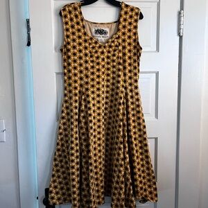 EFFIE’S HEART retro daisy knit dress pinup vintage mod sz XL